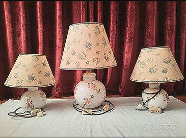 💡💡💡 Tris lampade ceramica decorate a mano💡💡💡