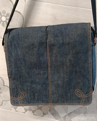 borsa a tracolla di jeans 