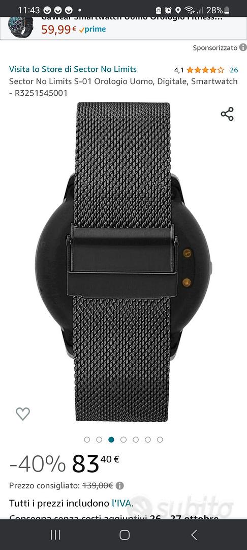 sector no limits smartwatch S01 - Telefonia In vendita a Pavia