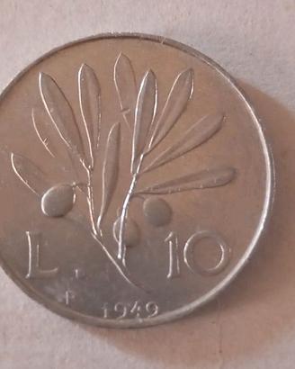 moneta 10 Lire 1949