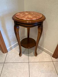 Tavolino d arredo  in legno con piano in marmo