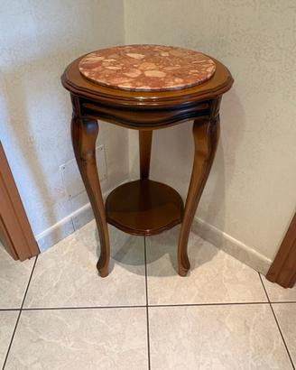 Tavolino d arredo  in legno con piano in marmo