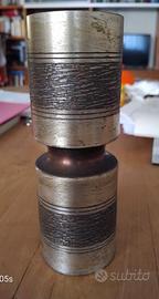 Italo Cavallini - Vaso brutalista vintage in metal