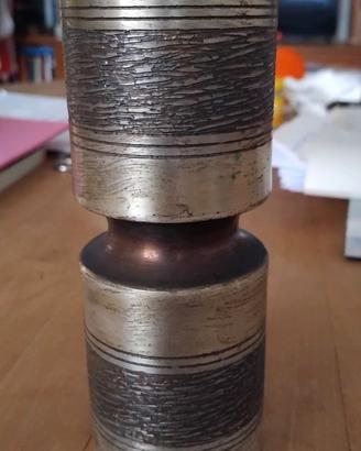 Italo Cavallini - Vaso brutalista vintage in metal
