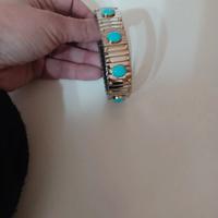 bracciale in oro 750 acciaio e turchesi