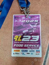 Pass usato per il food service al Rally Legend San