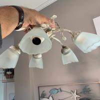 Lampadario 5 luci ferro battuto