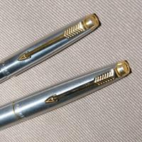 Penna stilografica e biro Parker in acciaio e oro