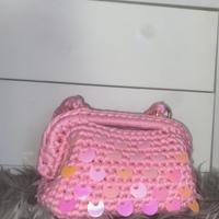 Borsa con paillettes rosa