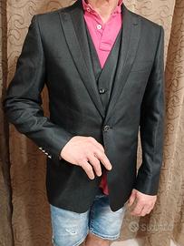 Tailleur uomo pantaloni, giacca, gilet, cravattino