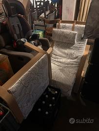 Poang ikea con poggiapiedi