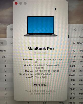 MacBook Pro 16’’ 2019-Intel i7-32GB RAM - 512GB-UK