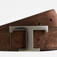 Cintura reve Tod’s in pelle scamosciata marrone