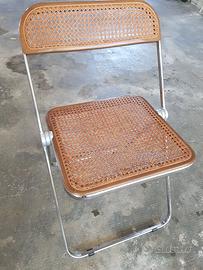 Plia Piretti Castelli sedia paglia Vienna anni 70