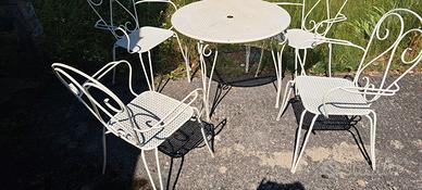 Set vintage da giardino tavolo e 4 sedie