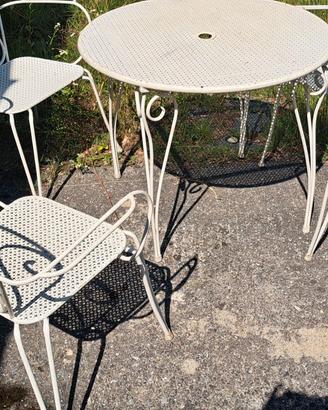 Set vintage da giardino tavolo e 4 sedie
