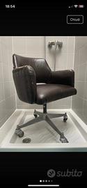 Sedia poltrona ufficio pelle vintage anni 60 70 80