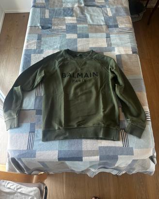 Felpa Balmain Paris verde militare