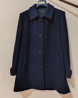 cappotto corto donna lana taglia 44 blu scuro 