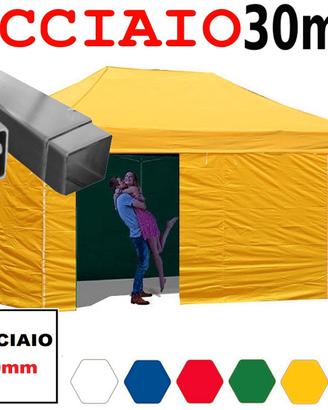 Gazebo pieghevole 6x3 giallo giardino feste eventi