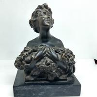 busto bronzo anni 20 su marmo 