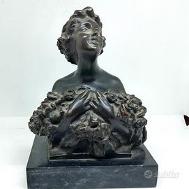 busto bronzo anni 20 su marmo 
