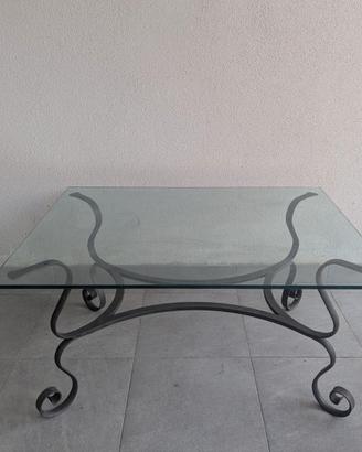 Tavolo in ferro battuto e vetro