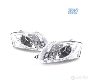 FARI AUDI TT 98-05 LUCE DIURNA A LED FONDO CROMATO