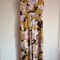 Abito tuta fiori in raso pantalone largo O. Hops L