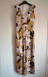 Abito tuta fiori in raso pantalone largo O. Hops L