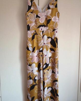 Abito tuta fiori in raso pantalone largo O. Hops L