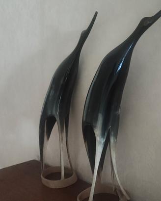 Coppia di delfini in marmo