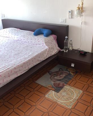 LETTO COMPLETO CON COMODINI, RETE E MATERASSO