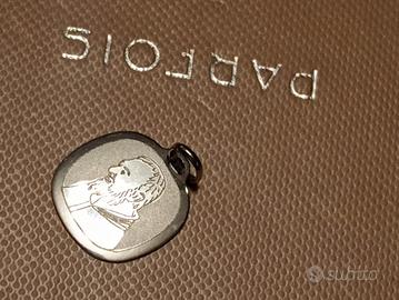 ciondolo Padre Pio oro bianco 18K