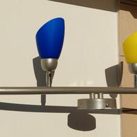 lampadario acciaio  - vetro  per  cameretta