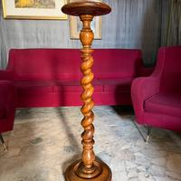 Colonna Portavaso Vintage in noce  a Torciglione