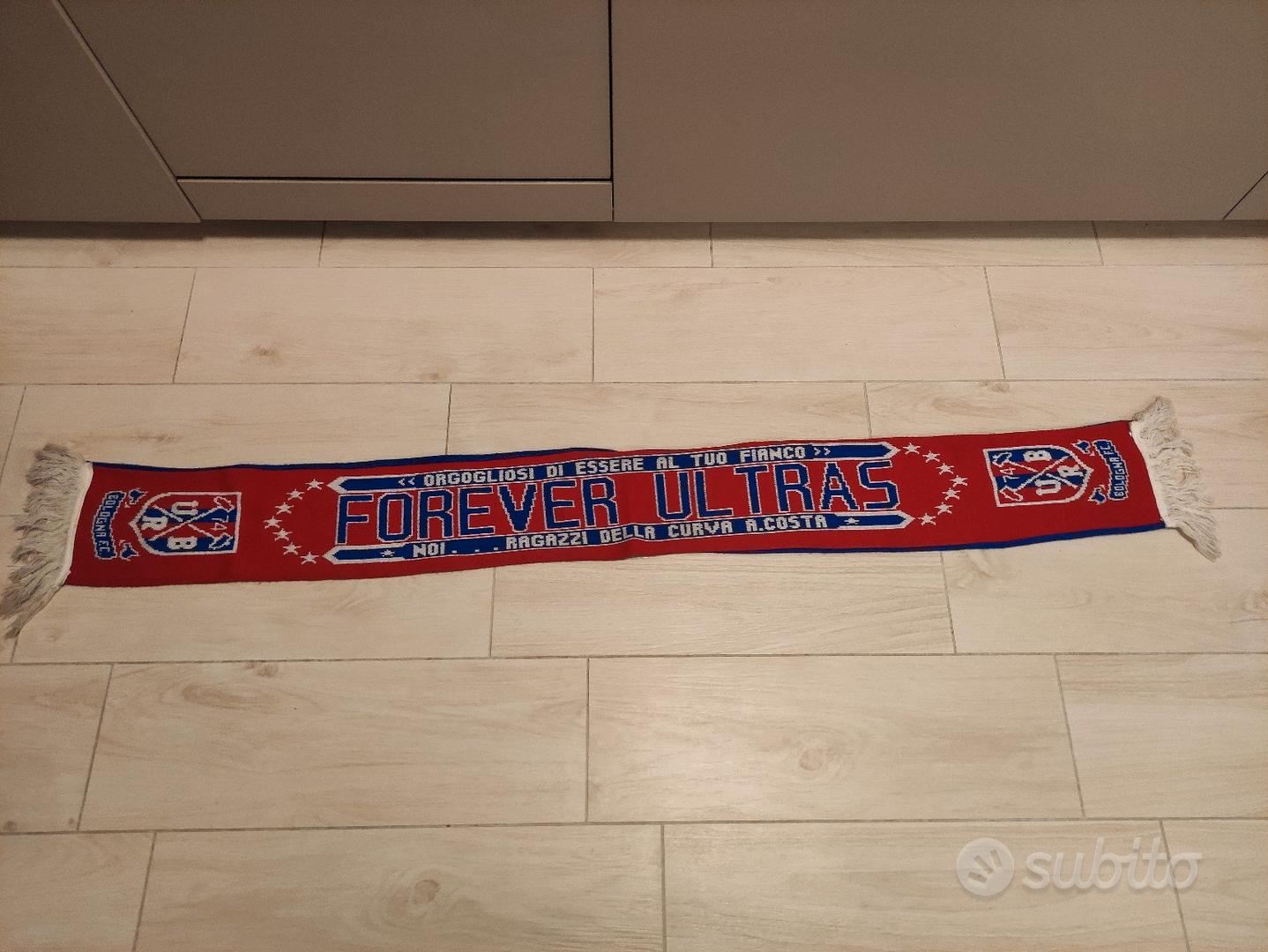 Écharpe Supporter Ultras Bologna - Vintage, Satin, Rouge Et Bleu, Collection