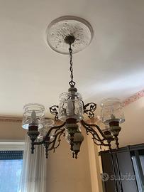Lampadario vintage anni ’70 a più luci
