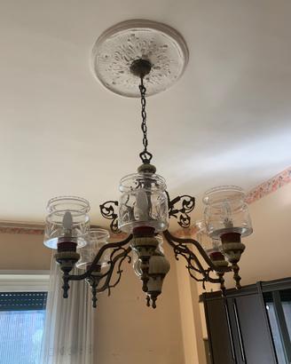 Lampadario vintage anni ’70 a più luci