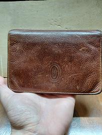 Pollini Vintage Portafoglio Pelle Marrone Italy