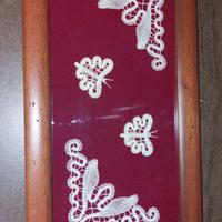 vassoio in legno con tombolo