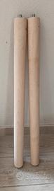 Coppia di Gambe in Legno Naturale 