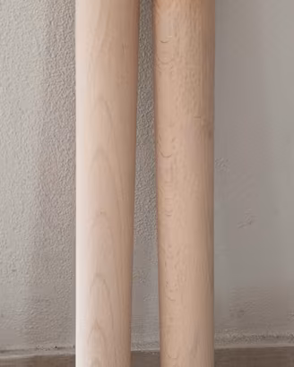 Coppia di Gambe in Legno Naturale 