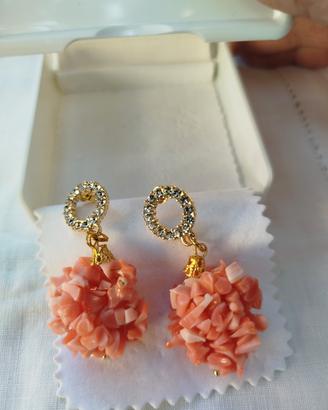 orecchini di corallo rosa 