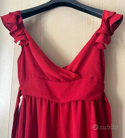 Vestito rosso senza maniche 