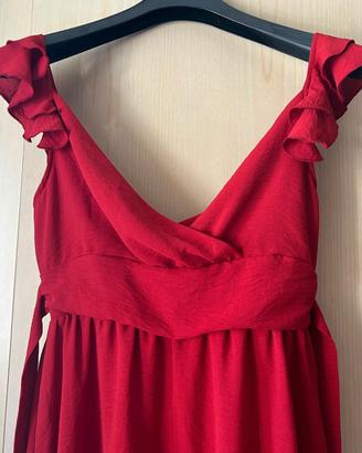Vestito rosso senza maniche 