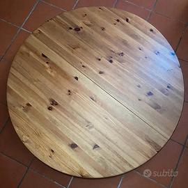 tavolo rotondo legno massiccio allungabile 