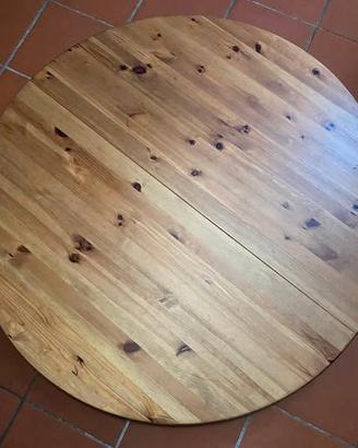 tavolo rotondo legno massiccio allungabile 