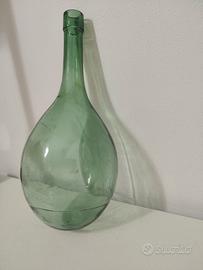 Damigiana antica in vetro verde vintage - Arredo/D