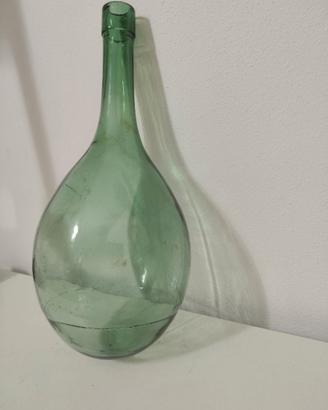 Damigiana antica in vetro verde vintage - Arredo/D